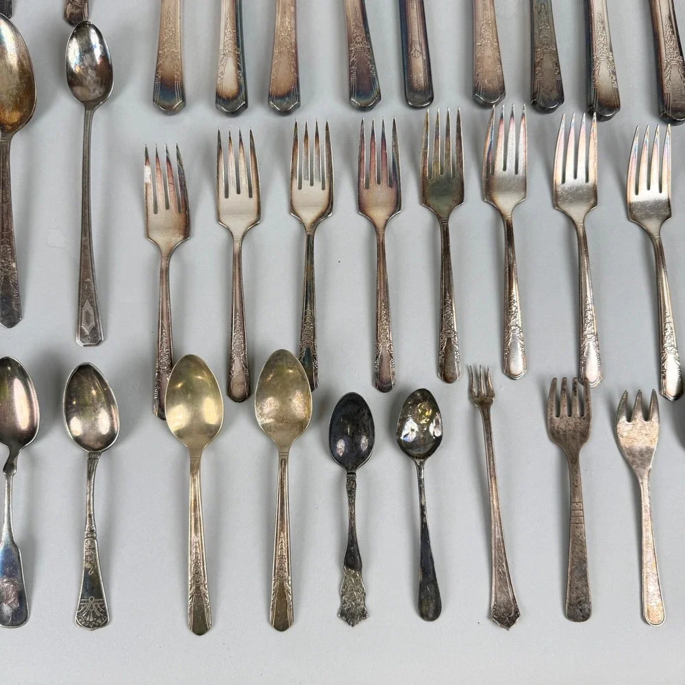 Vtg Silverplate Flatware Lot Rogers Bros Wm Rogers Holmes & Edwards EPNS 48‎ Pcs